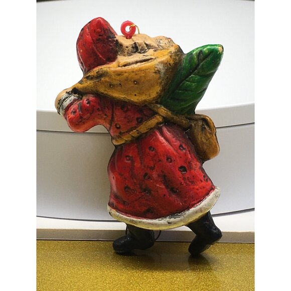 Vintage Old World Santa Claus Ornament Christmas Holding Bell Tree Holiday Decor - Picture 5 of 9